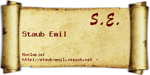 Staub Emil névjegykártya